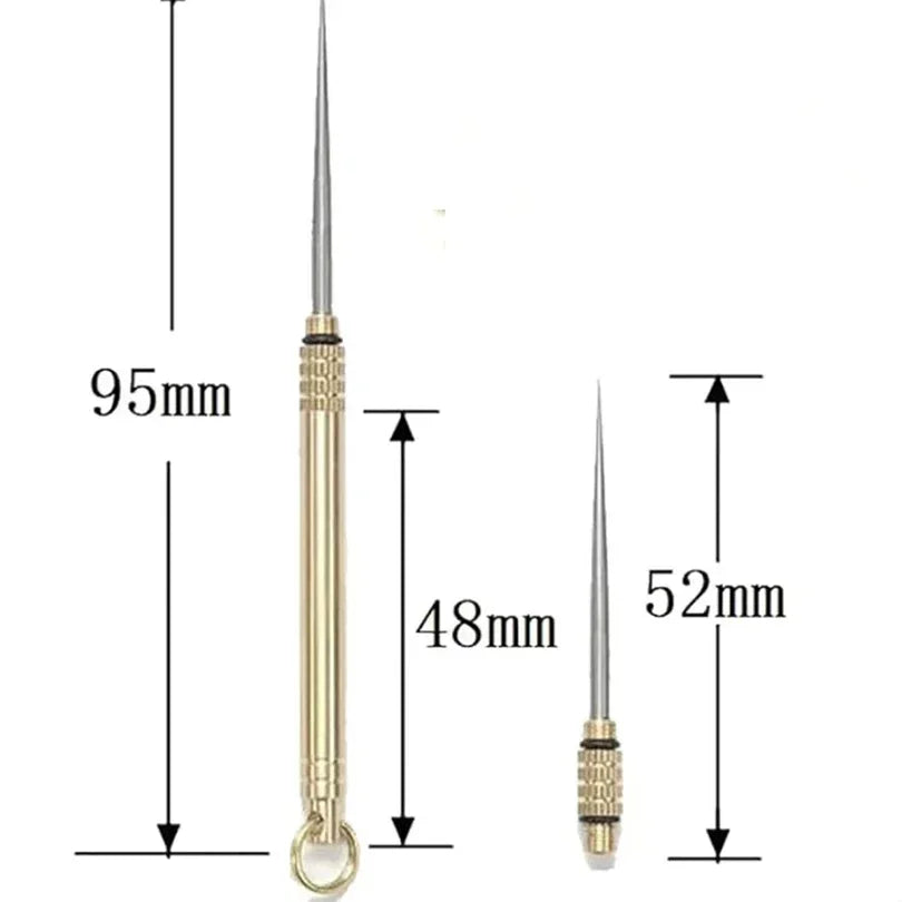 1PC Portable Titanium &Brass Toothpick Fruit Fork Outdoor Multifunctional Camping Tool Toothpick Tube,Stronger Than Dental Floss Qme