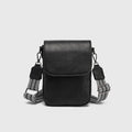 Retro Chic Women's Mini Crossbody Bag Vintage PU Small Square Padded Qme black