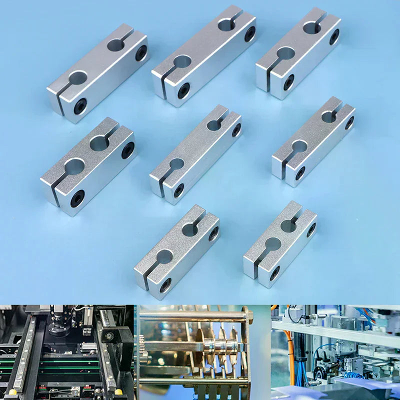 6MM 8MM Pillar Parallel Clamp With The Same Diameter Optical Axis Fixing Steel Pipe Round Frame Connector Qme 8-8 hole spacing25