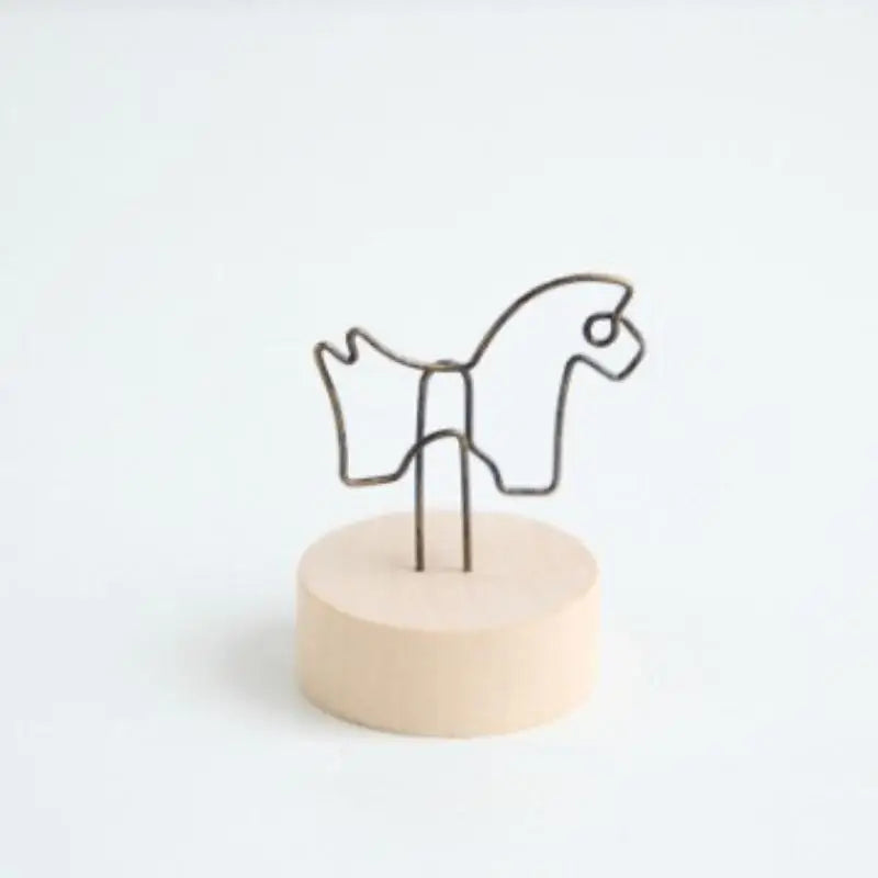 Mini Wooden Base Metal Photo Holders Creative Design Decor Photos Qme E
