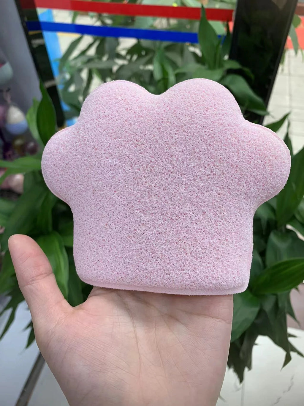 Cat's Paw Facial Sponge Cleansing Pads Reusable Glove Bath Bubble Qme