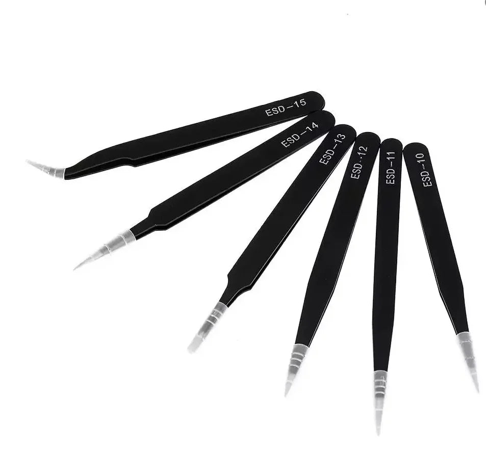 Antistatic Stainless Steel Tweezers Precision Maintenance Industrial Qme
