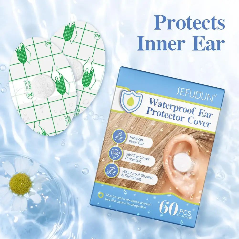 Waterproof Ear Stickers Oval Cotton Water Protectors Patches Covers Qme