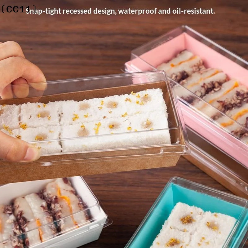Rectangular Sandwich Box Cake Roll Pastry Packaging 50 Per PackCC11 Qme