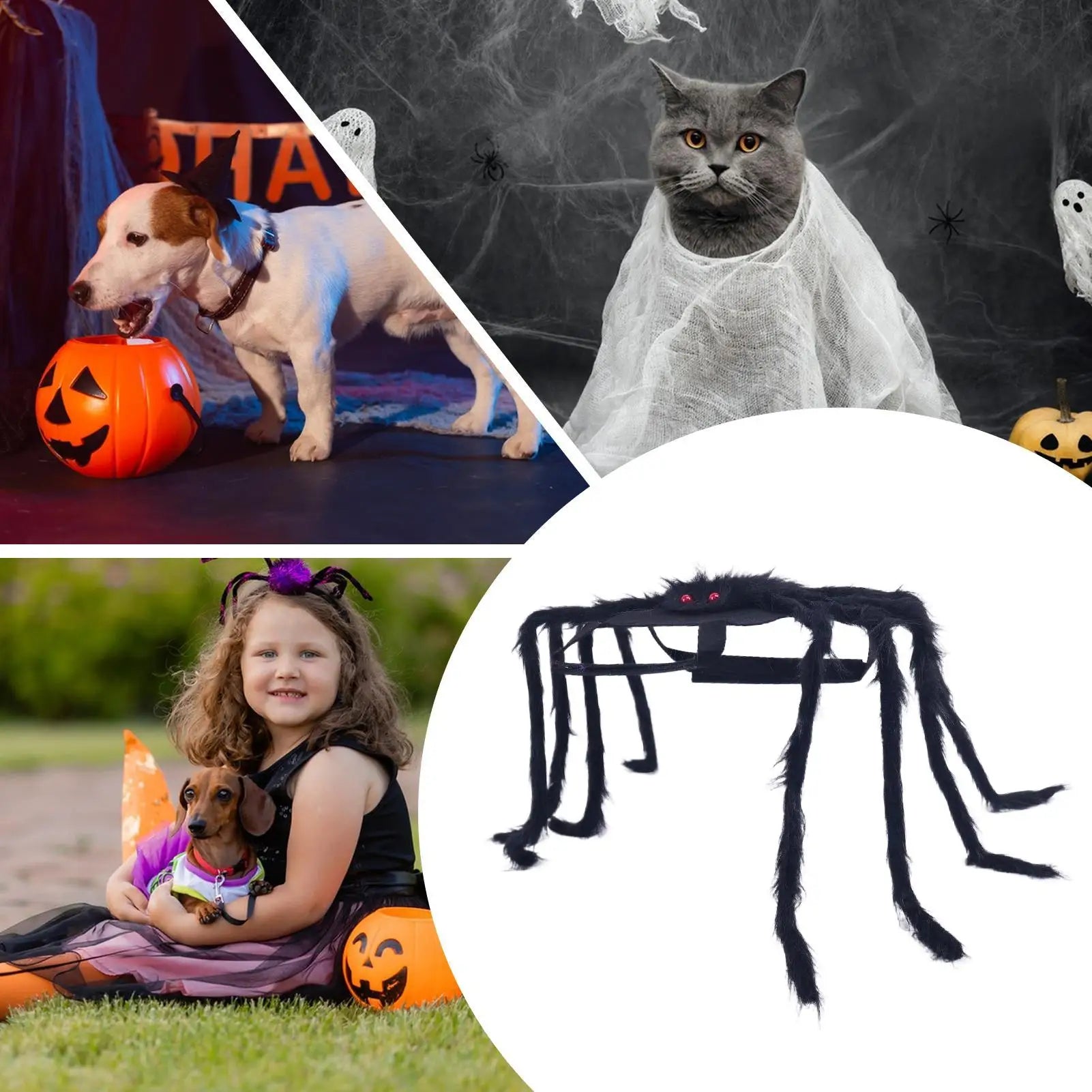 Dog Spider Costume Puppy Halloween Spider Cosplay Costumes Spooky Pet Cosplay Outfit Dress Up Accessories For Puppy Event Party Qme