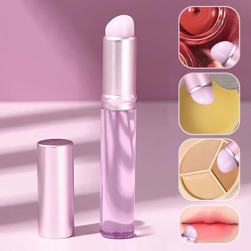 Soft Silicone Lip Brush Portable Angled Concealer Makeup Tool Round Qme Purple