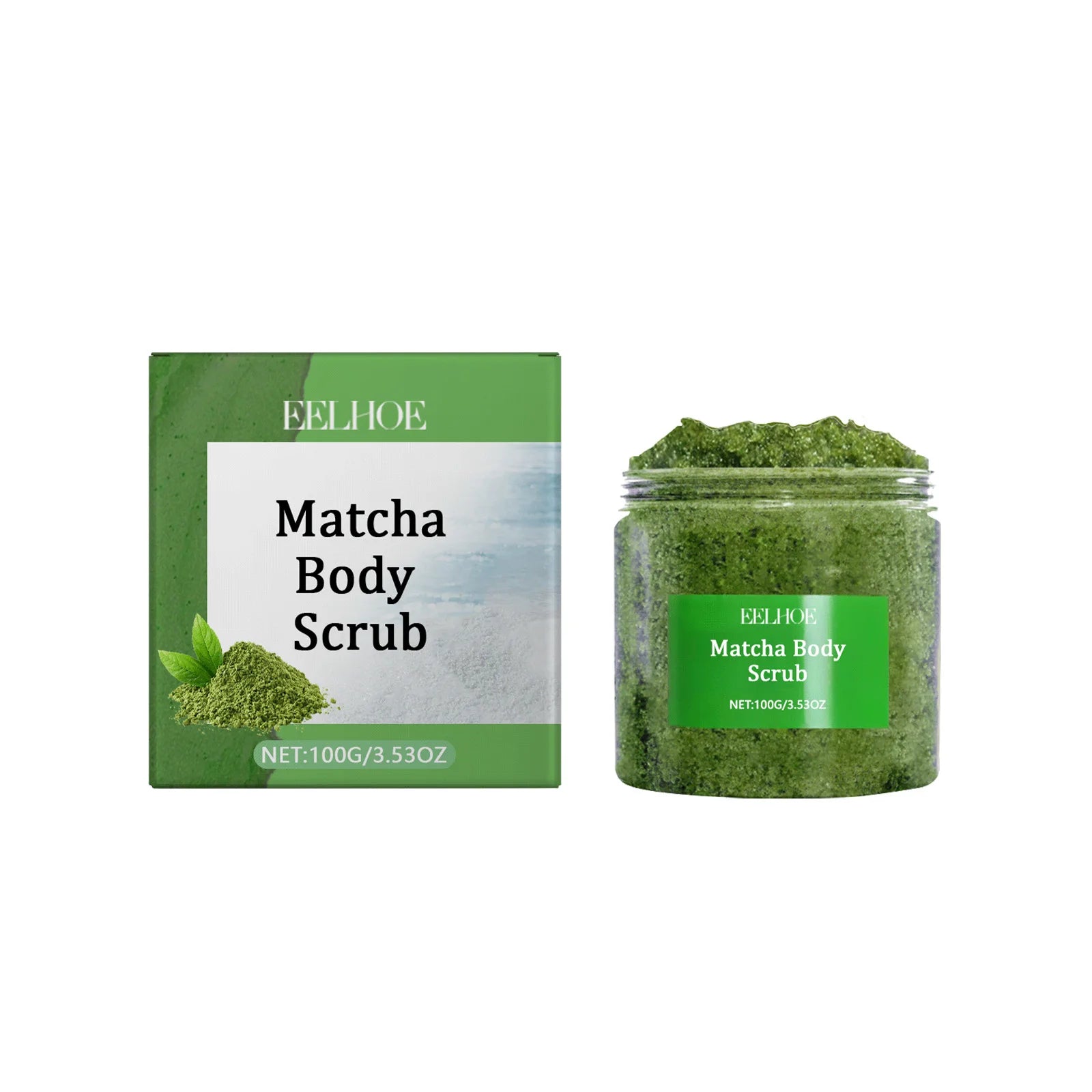 Matcha Sea Salt Body Scrub Exfoliating Remove Dead Skin Improve Dry Rough Deep Cleansing Smoothing Brightening Moisturizing Scru Qme 100g Boxed