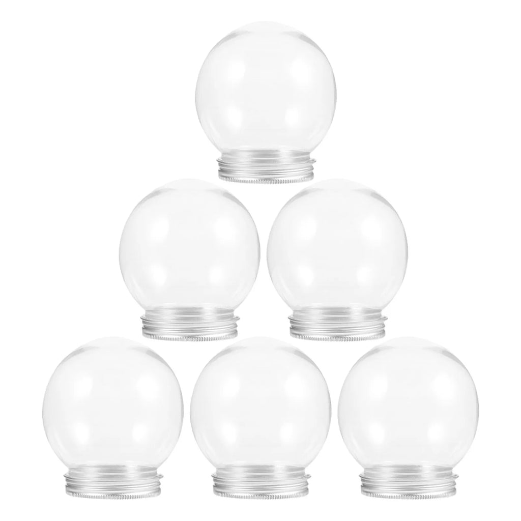 6Pcs Empty Plastic Water Globes Clear DIY Snow Globe Ornaments for Crafts Making Holiday Decor Creative DIY Supplies Gift Qme other