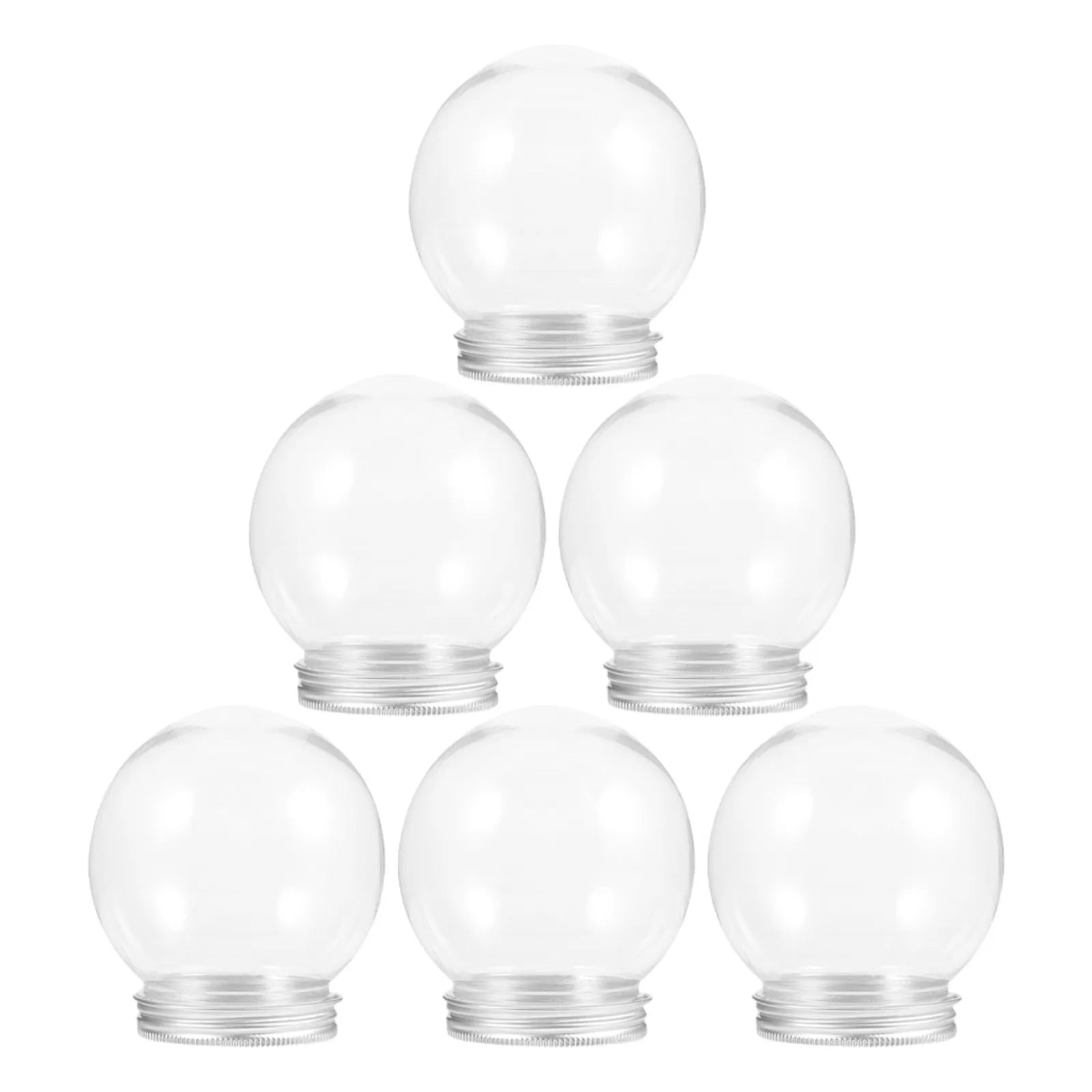 6Pcs Empty Plastic Water Globes Clear DIY Snow Globe Ornaments for Crafts Making Holiday Decor Creative DIY Supplies Gift Qme other