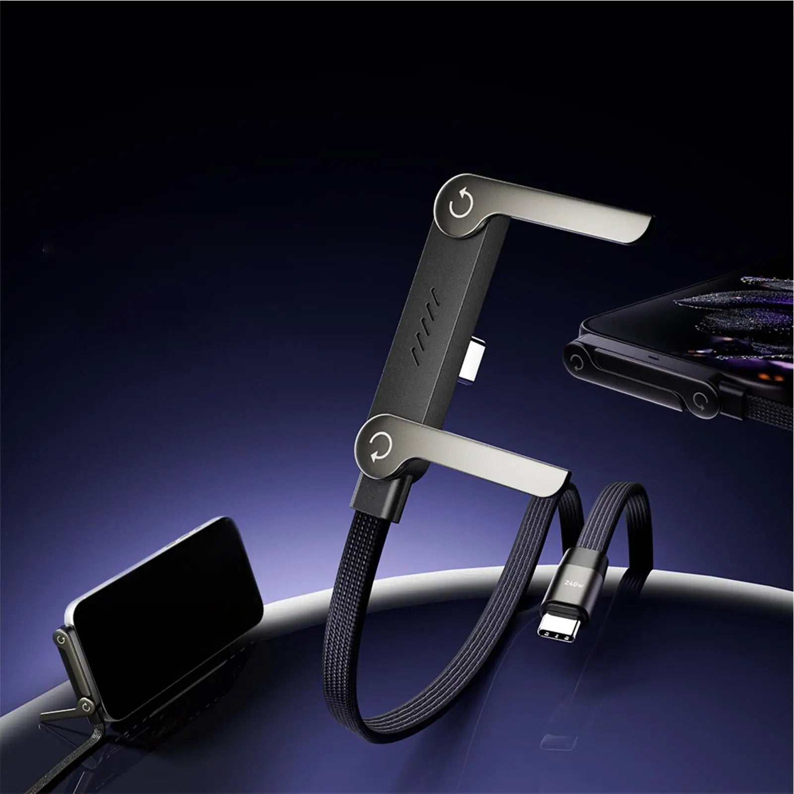 Charging Cable 4 9FT Right Angle Wire Holder Fast Charger Cord Data Qme