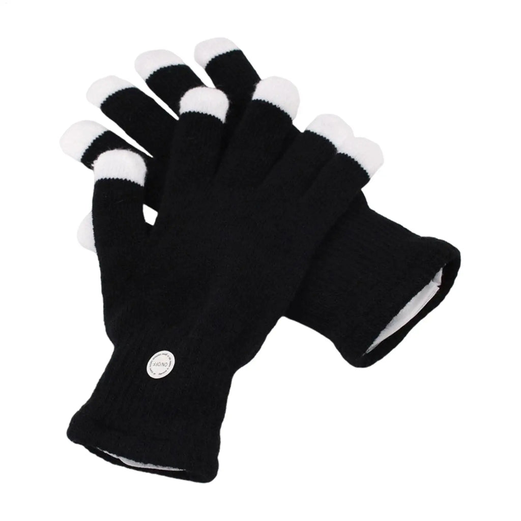 Light Up Gloves 7-Colors Adjustable Cool Costume Mittens LED Gloves for Boys for Performance Christmas Boy Stocking Stuffers Dad Qme