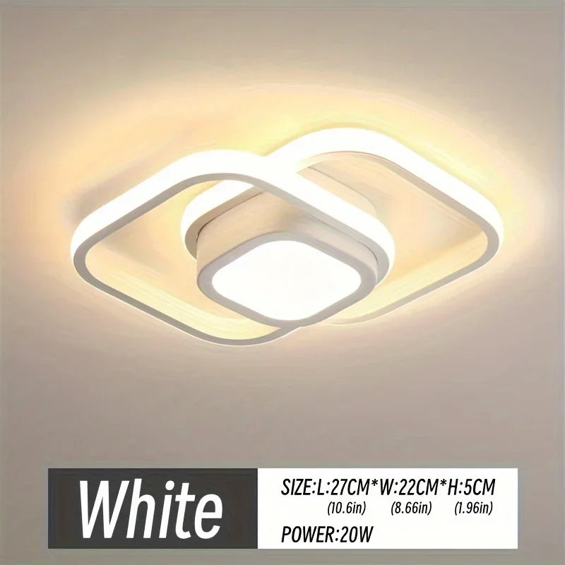 LED Corridor Light Minimalist Modern Small Light Living Room Bedroom Balcony Foyer Light Wardrobe Nordic Creative Ceiling Light Qme 2082-1White