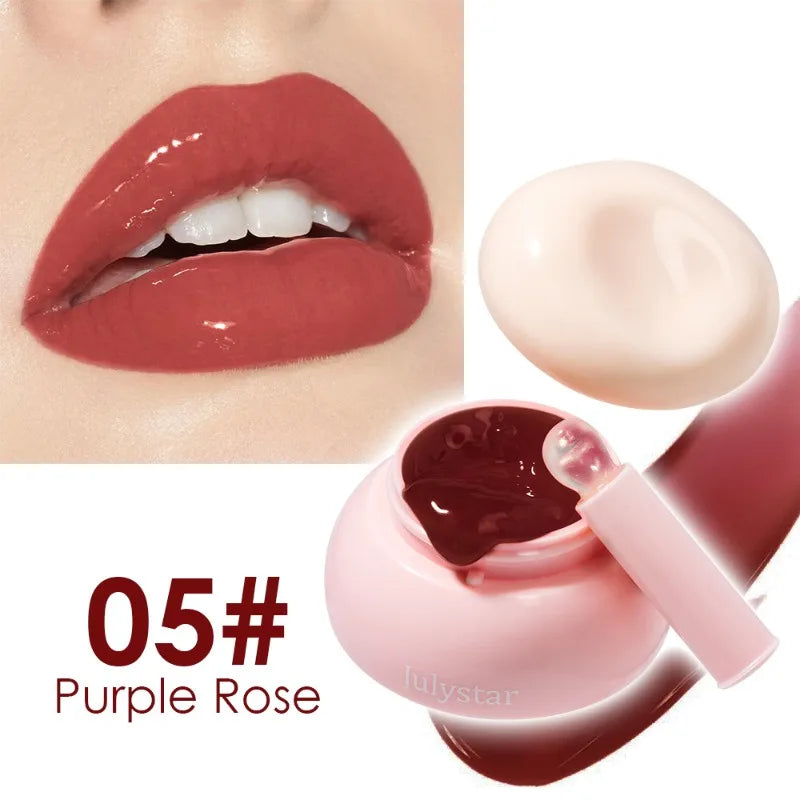 Long-lasting Moisturizing Solid Lip Jelly Red Tinted Lip & Cheek Jam Lip Balm Smooth Gloss Jelly LipGloss Water Light Lipsticks Qme 05