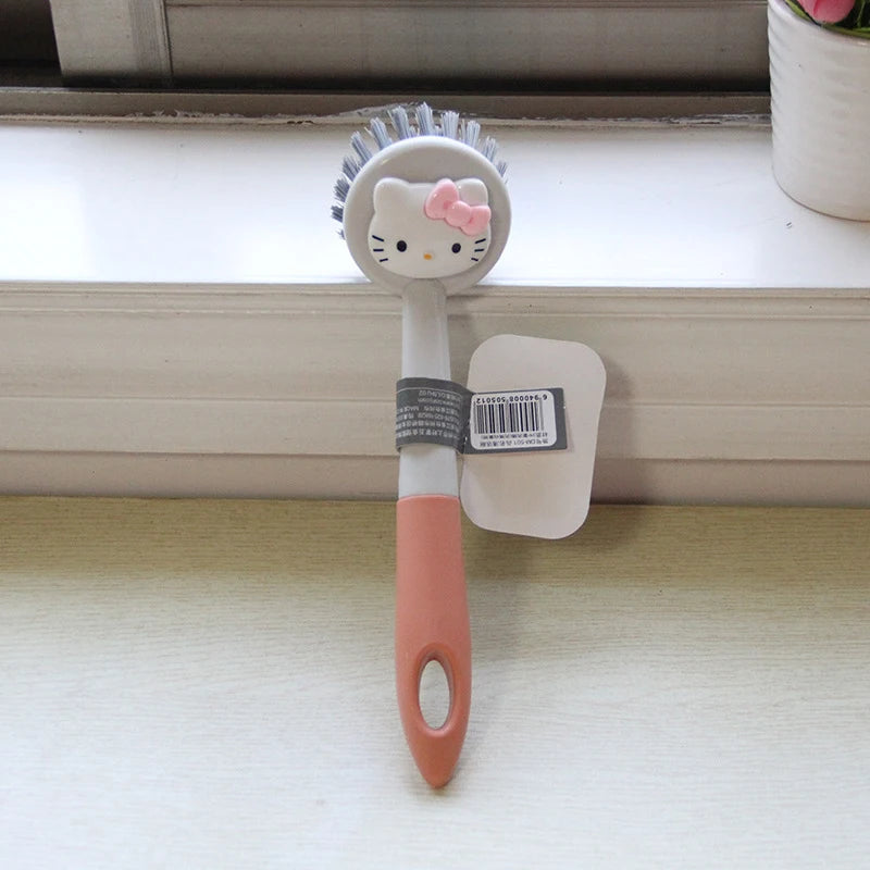 Hello Kitty Personalized Cartoon Cleaning Brush Cute Multifunctional Brush Pot and Dish Brush Qme