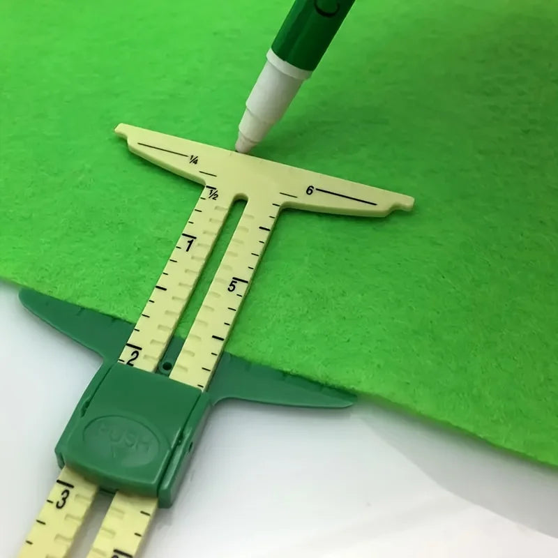 1pc Multipurpose Sewing Sliding Gauge, Accurate Tailoring & Crafting Measuring Tool with Nancy Measuring Scale Qme