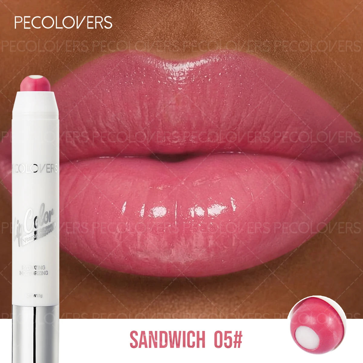 Hydrating Lip Gloss Pen Pink Coral Chocolate Brown Glass Effect Qme 05