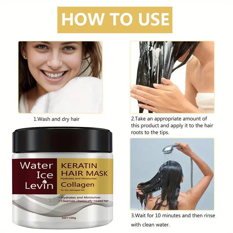 Keratin Collagen Hair Mask Dual Oil Control Moisturizer Conditioner Soft Smooth Frizz Damaged Repair Revitalize Hair Care Qme