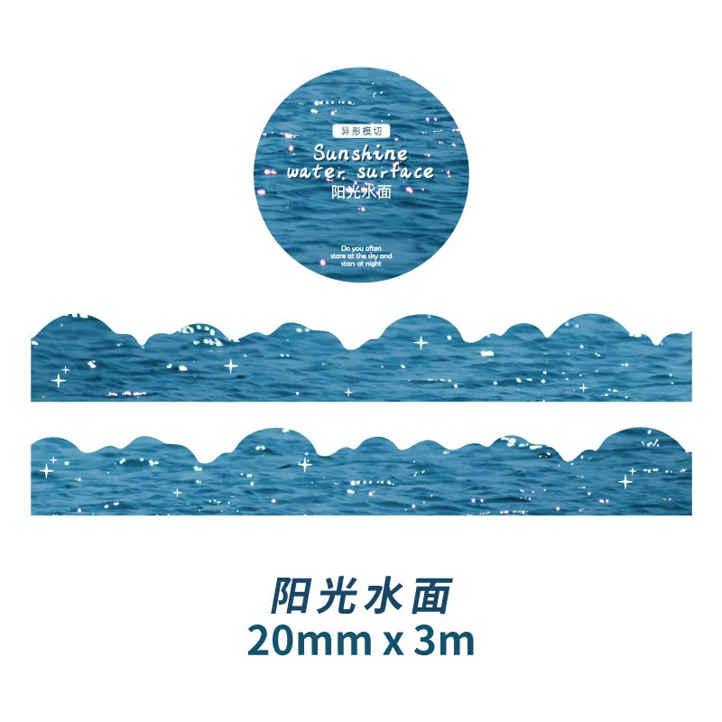 Cute Flower Cloud Starry Sky Decorative Adhesive Tape Sea Wave Masking Washi Tape Diy Scrapbooking Sticker School Supplies Qme F