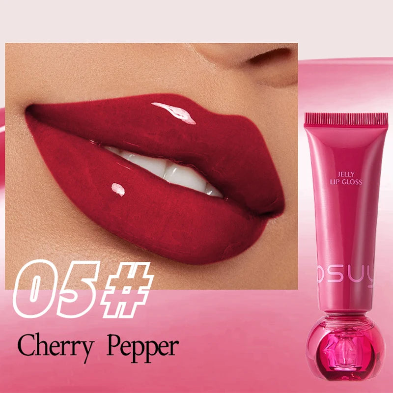 Moisturizing Jelly Lip Gloss Durable Waterproof Sweatproof Non Stick Qme 05 Cherry Pepper