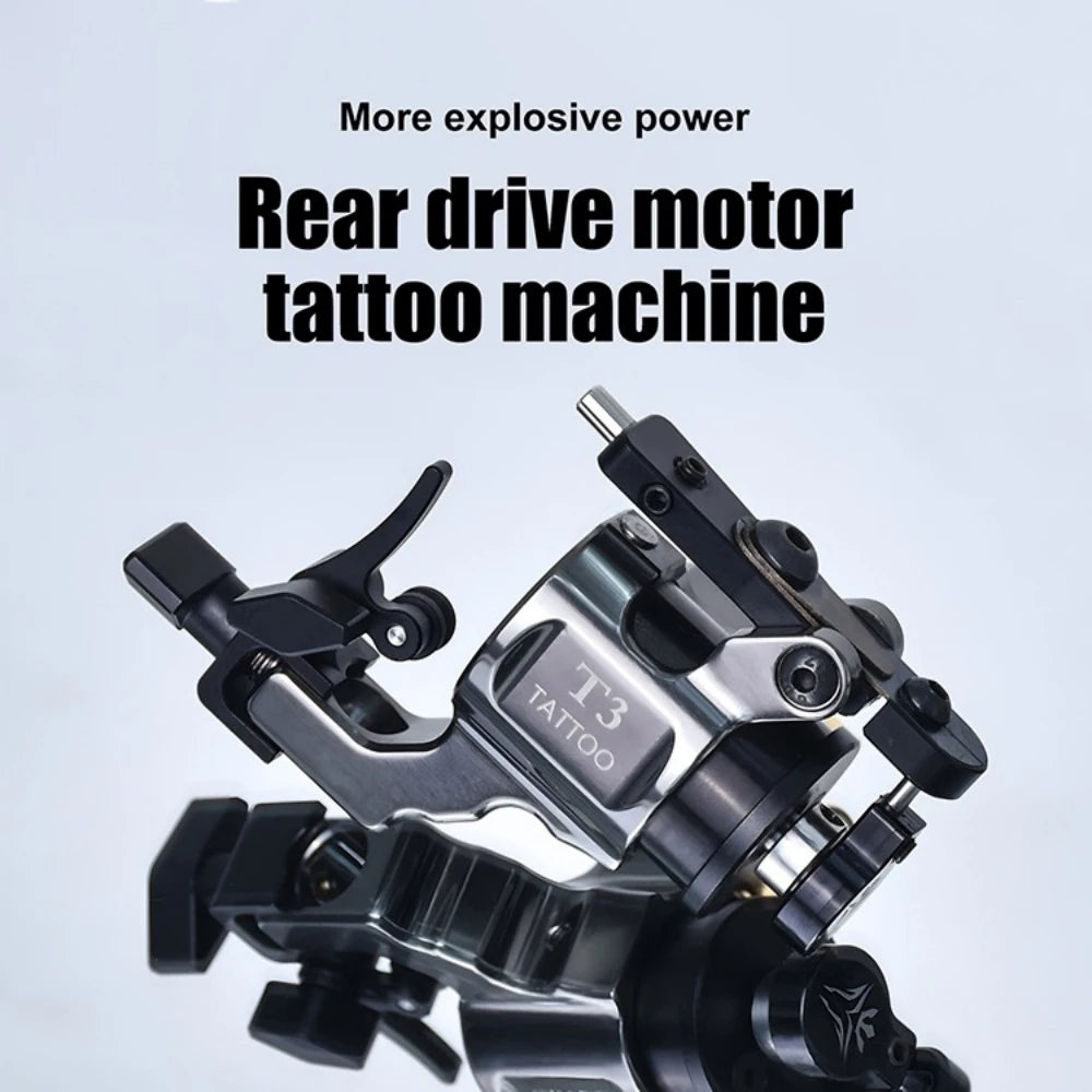 Brand New T3 Rotary Tattoo machine Adjustable Stroke 2225 Powerful Shrapnel Motor 13500RPM RCA Tattoo Gun Qme