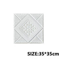 3D Soft Foam Material Wallpaper Self Adhesive Waterproof Moisture Qme white 35x35cm-20pcs