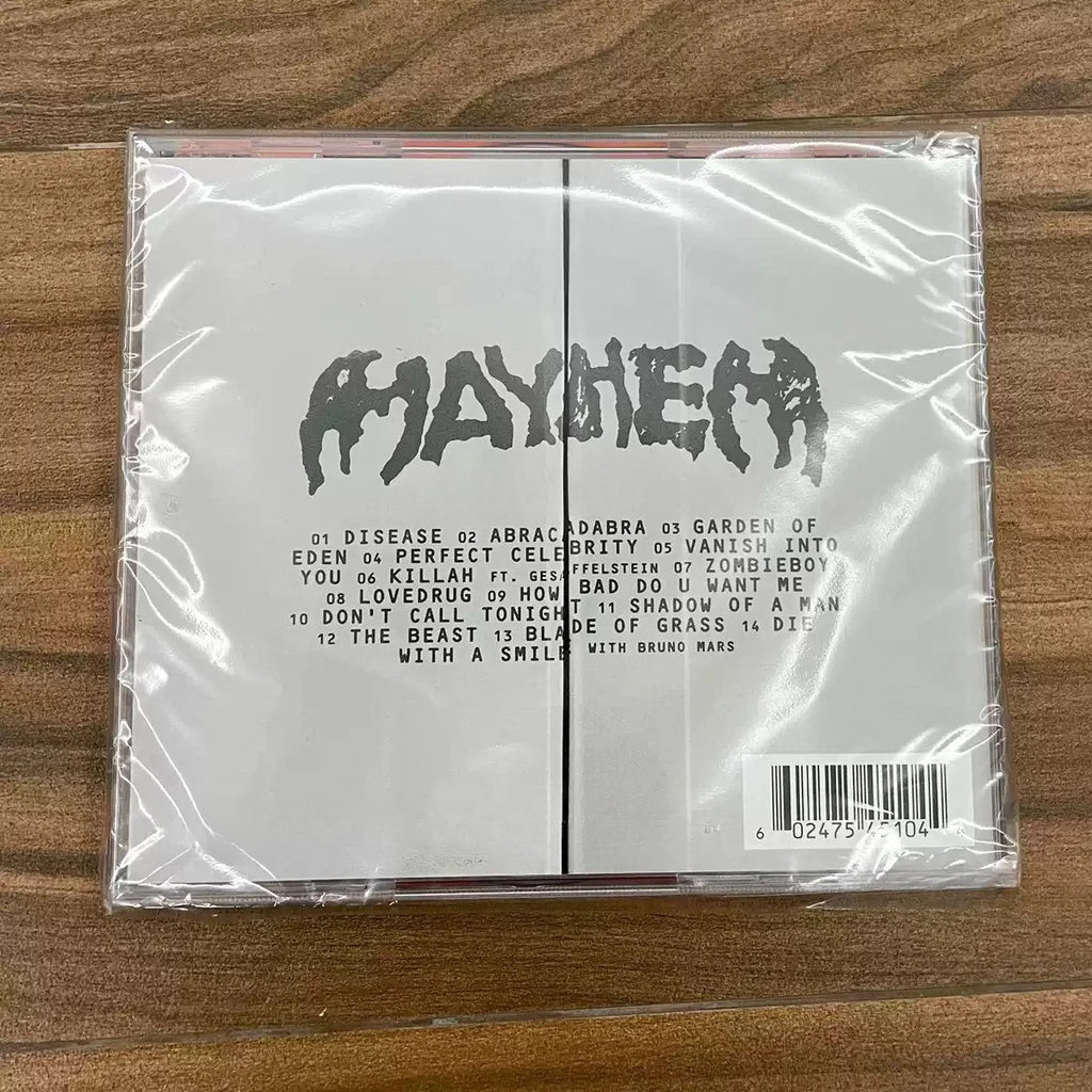 Pop & Electronic Style CD, Featuring Tracks Including Mayhem & Disease, Multi-Genre Performance, Atmospheric Arrangement Qme