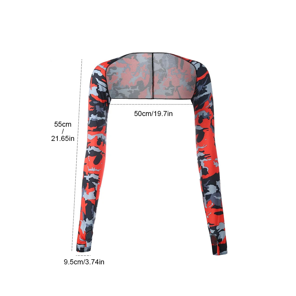 Women Thumbhole Long Sleeve Bolero Shrug Solid Color Open Front Cropped Cardigan Top Slim Fit Sunscreen Jacket Qme