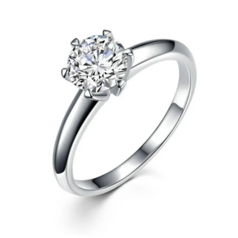 Couple gift fine 925 Sterling Silver moissanite Rings for women crystal adjustable size Fashion party engagement wedding Jewelry Qme
