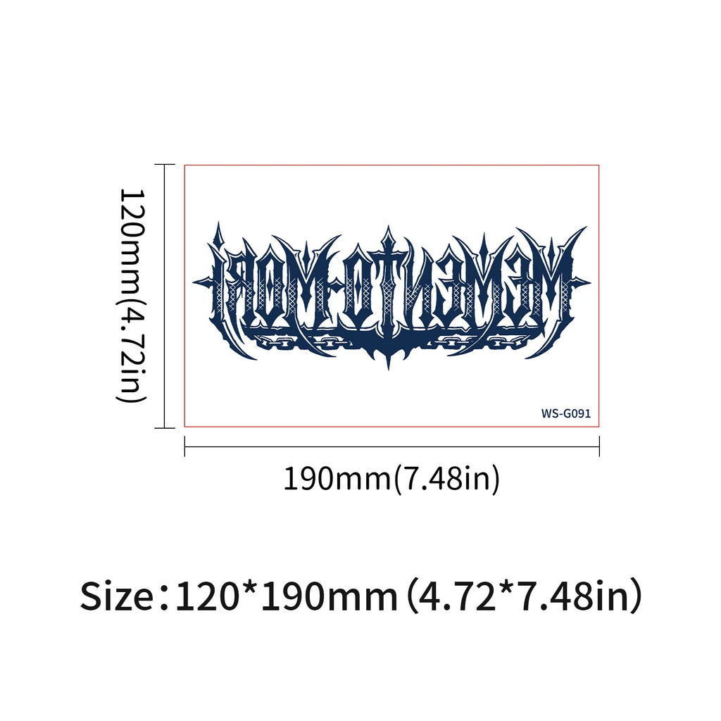 A Long Lasting Cyan Thorn Fake Tattoo Stickers 4/6/9Pcs, Non-Reflective Waterproof Temporary Decals for Belly Chest Back Waist Qme