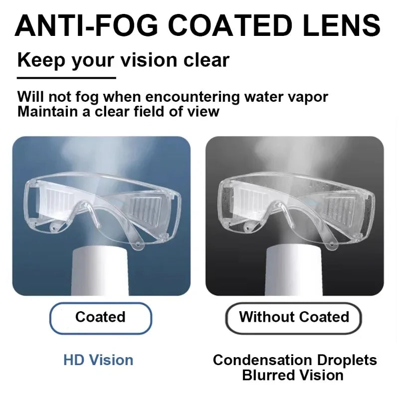 4pcs Safety Goggles Anti-Fog Anti-Splash Impact Resistant Lab Work Protective Eyewear UV Protection Windproof Qme