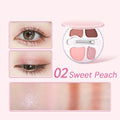 4-Color Eye Shadow Plate Waterproof Sweat Proof Various Colors Qme 02 Sweet Peach