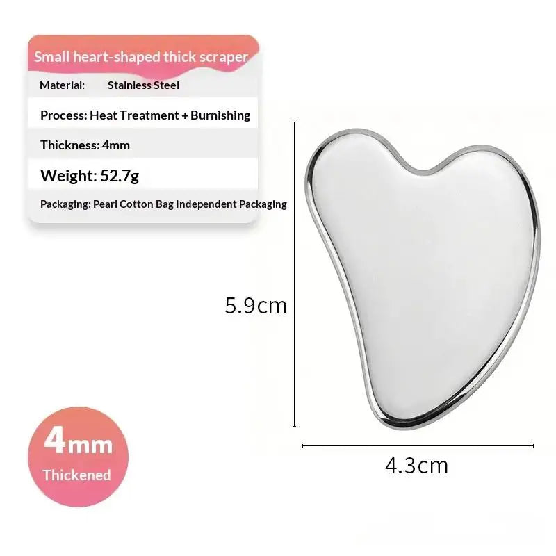 Stainless Steel Gua Sha Scraper Heart Shape Universal Face Massager Qme B