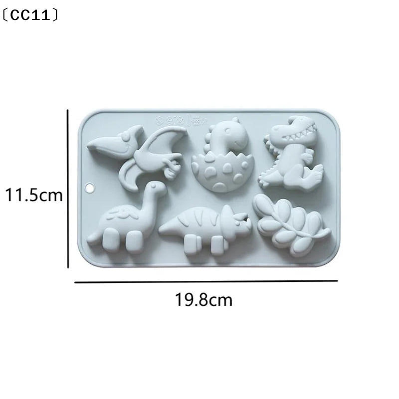 Silicone 6 Cavities Dinosaur Jello Molds Chocolate Soap Baking Qme