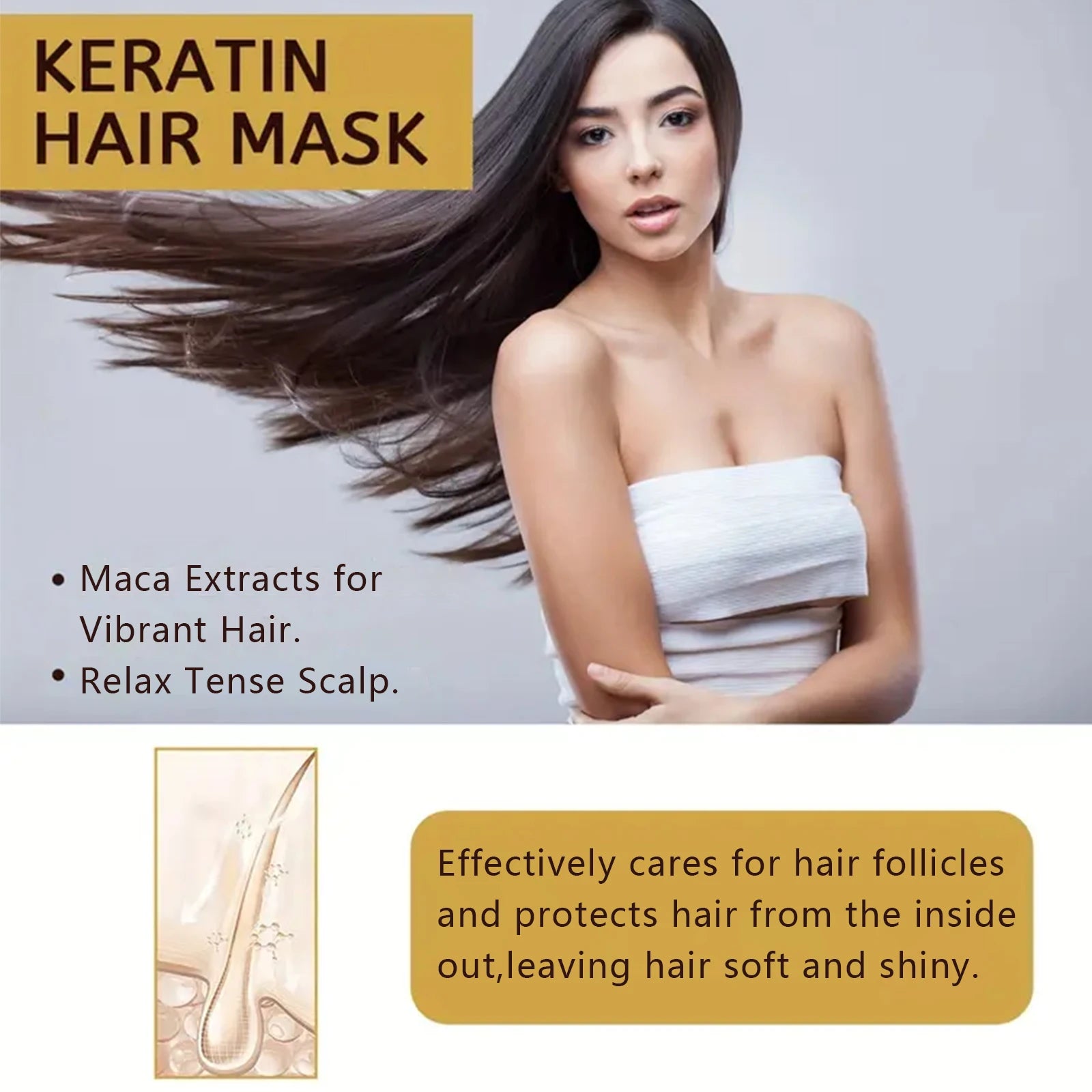 Magical Keratin Hair Mask For Maltreated Hair 5Seconds Repairing Damaged Frizzy Hairs Smoothing Nourish Straightening Hair Care Qme