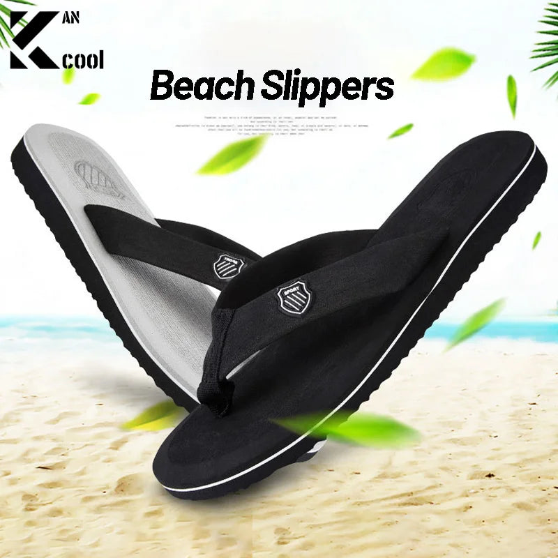 Fashion Slippers For Men Flip Flops Flat Sandals Summer Non-Slip Beach Slides Men Slippers Indoor House Shoes Man Male Slipper Qme