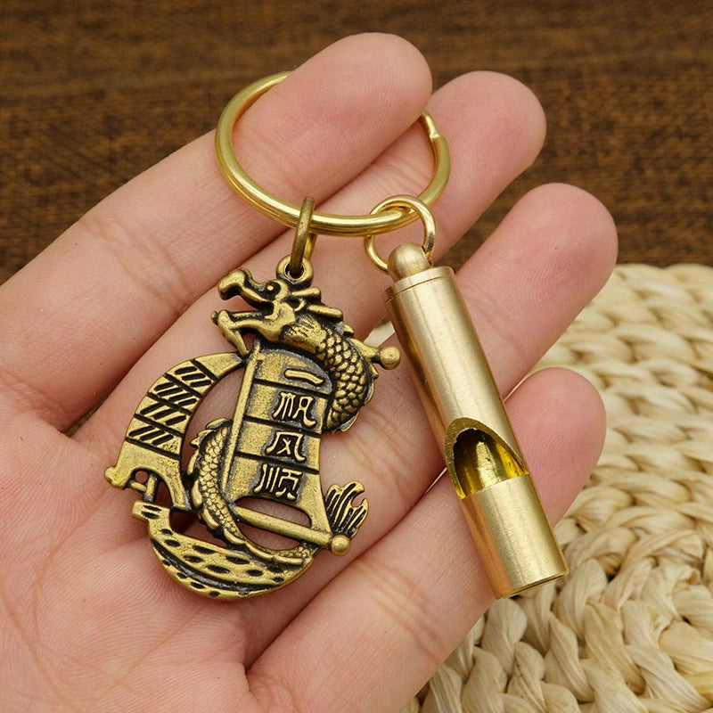 Brass Whistle Decibel Portable Outdoor Hiking Camping Life-saving Qme A5