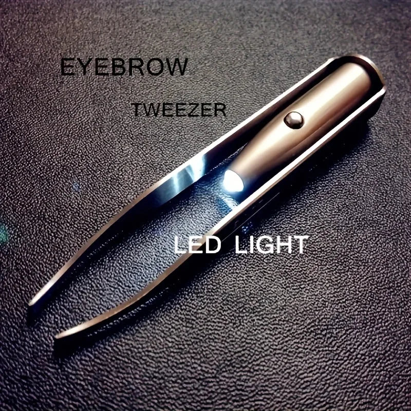 [Upgraded Brow Tweezers] Portable Upgraded LED Light Brow Tweezers | Precision Makeup Tool with Intelligent Design Qme