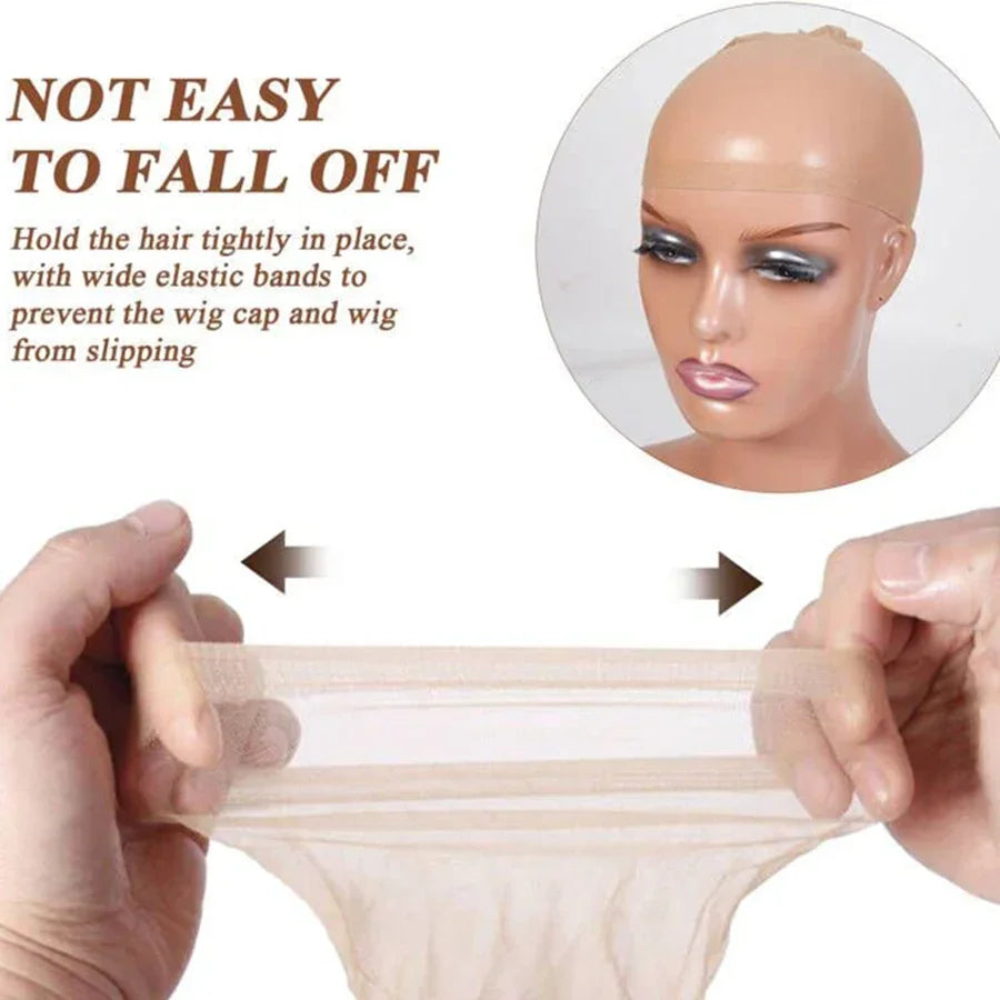 Wholesale HD Wig Caps High Quality Transparent HD Hair Nets Weave Nylon Stretchy Lace Front Wig Cap for Women Men Light Brown Qme