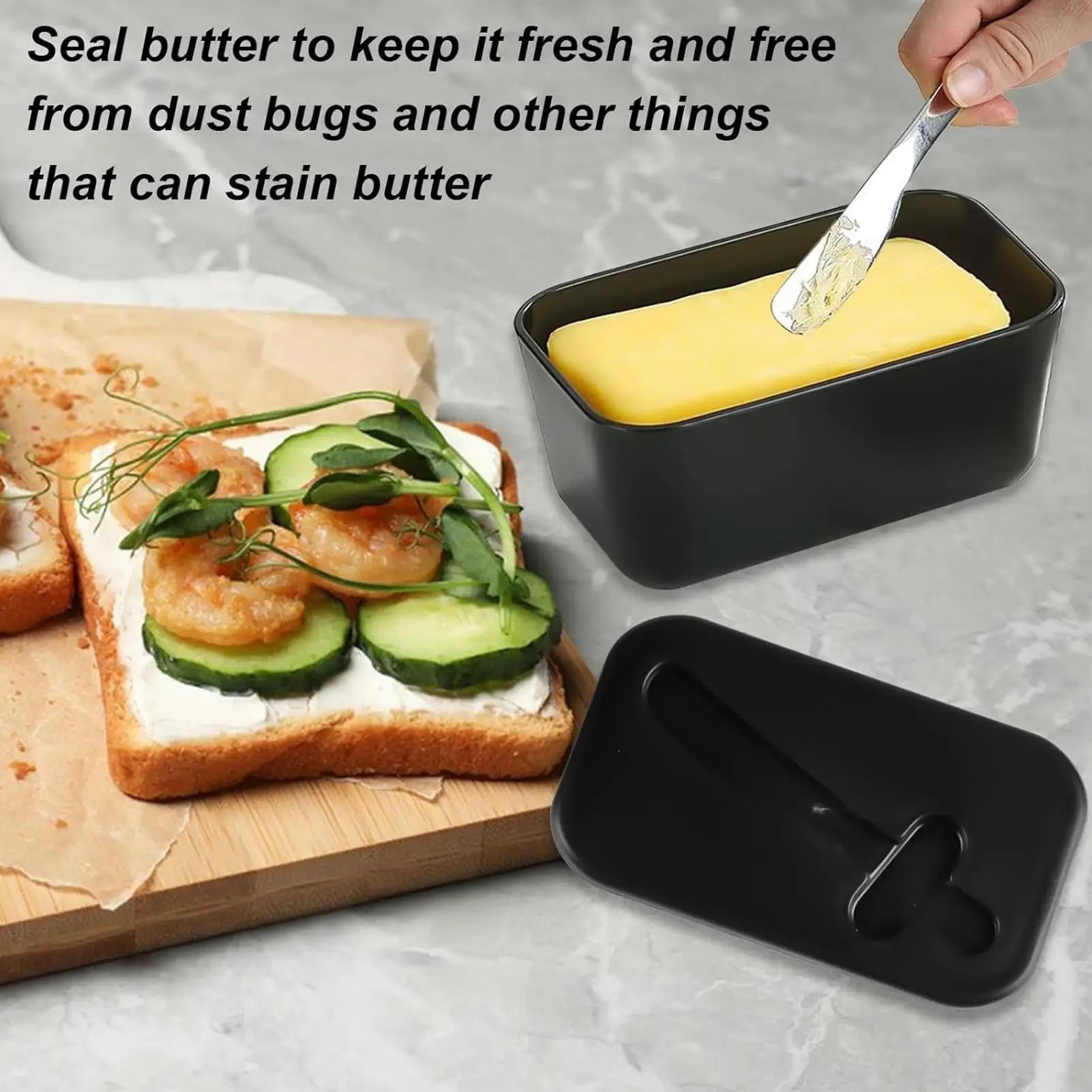 Butter Tray Holder Dishes Lid Cutter Storage Box Dishwasher Safe Qme