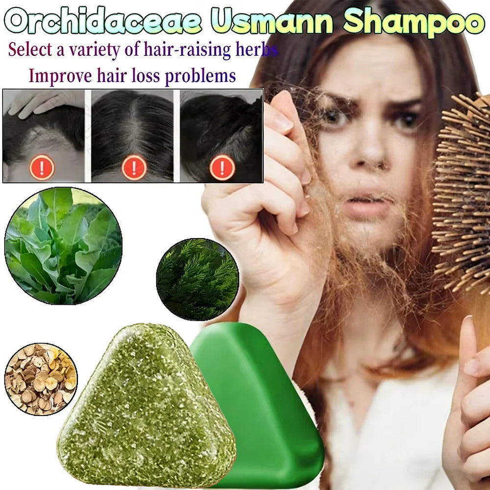 Natural Herbal Shampoo Soap Usman Grass Handmade Hair Nourishing Oil Qme