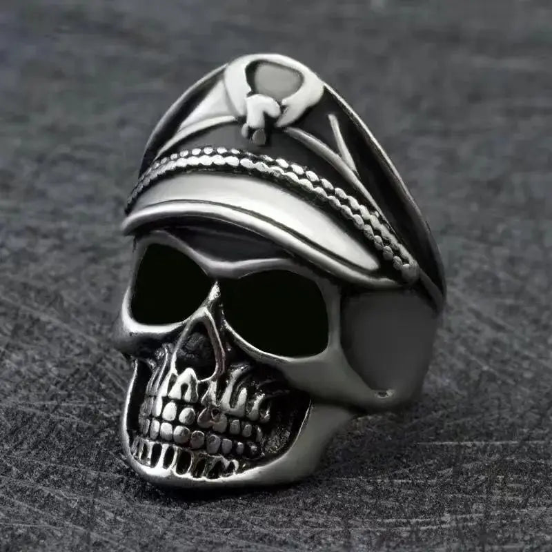 Punk Goth Titanium Steel Dragon Claw Halloween Skull Ring Hot Selling Men's Domineering Opening Rock Animal Jewelry Qme resizable 8