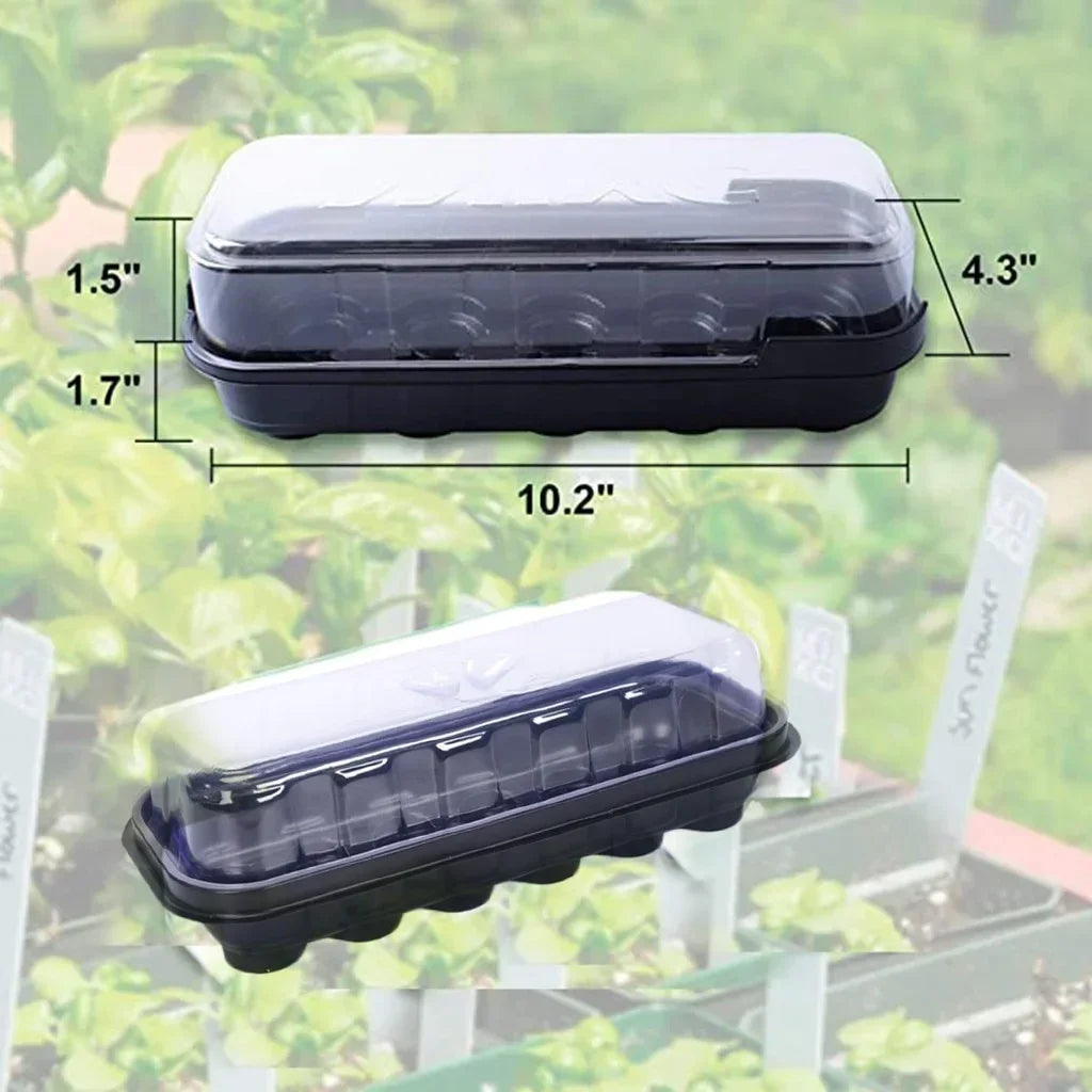 12 Holes Plastic Nursery Pots Planting Seed Tray Cells Grow Box Qme