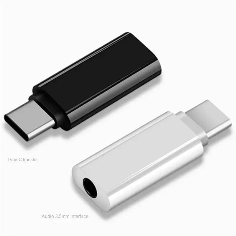 10pcs 3.5mm Jack to Type-C Converter, 3.5mm Headphone Aux Cable, USB C to Earphone Audio Adapter Cable Qme white