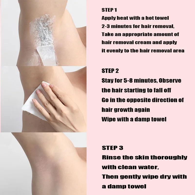 3 Minutes Fast Hair Removal Cream Painless Hair Growth Inhibitor Lip Face Arm Armpit Leg Permanent Depilatory for Men Women Care Qme