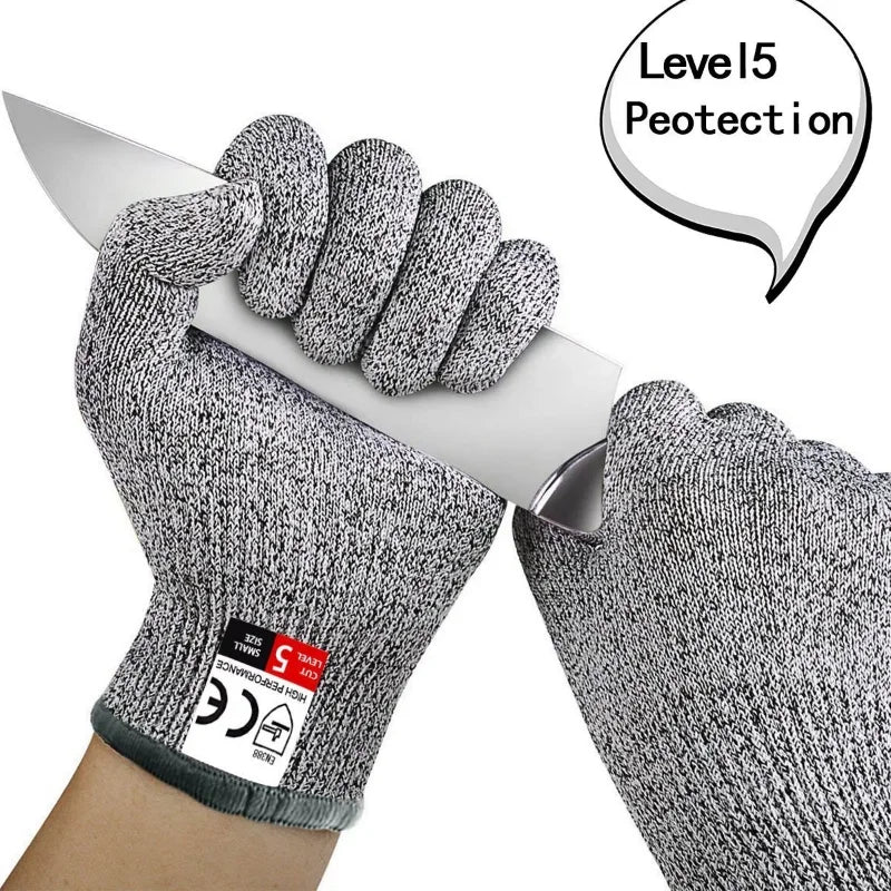 Grade 5 Cut Resistant Gloves Kitchen HPPE Scratch Glass Cutting Qme