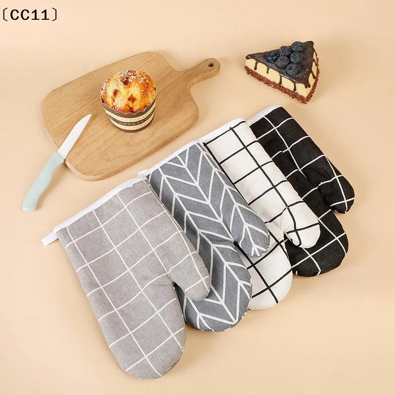 Insulated Kitchen Gloves Anti-scald Heat-resistant Thickened Oven Qme