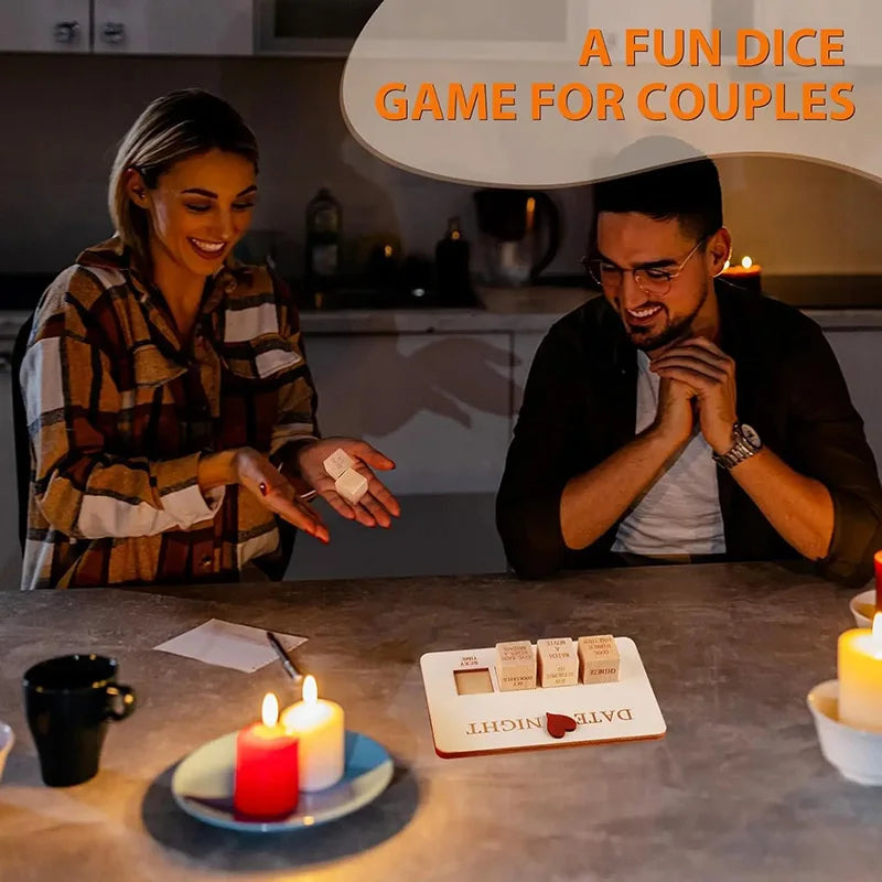 Date Night Dice 4PCS After Dark Edition Date Night Wooden Dice Game for Couples Wood Reusable Couple Anniversary Date Dice Qme