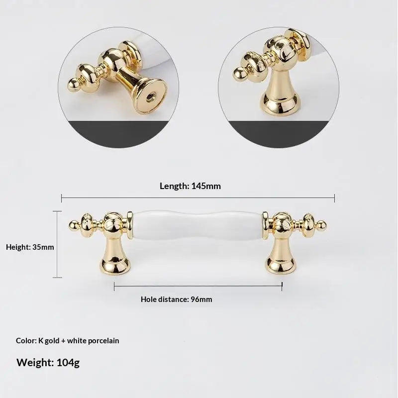 Modern Colored Ceramic Furniture Handle Golden Wardrobe Cabinet Handles Closet Door Knob Dressing Table And Drawer Pull Hardware Qme A9