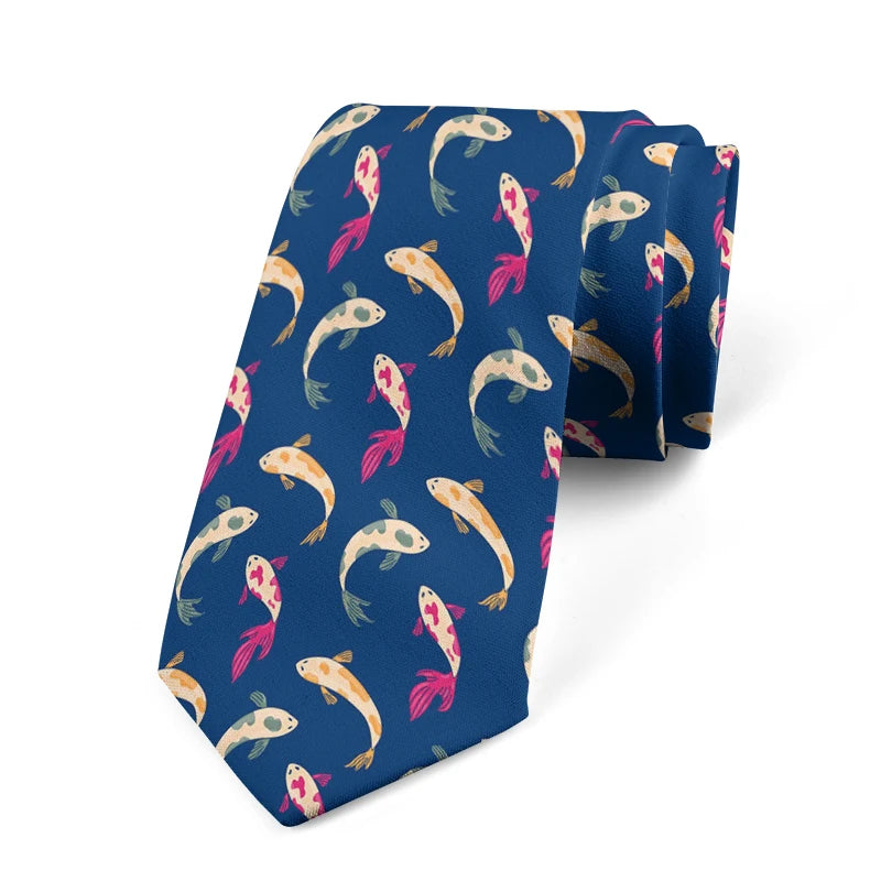 Funny Fish 3D Printed Tie Unisex Personality Business Polyester Qme style6
