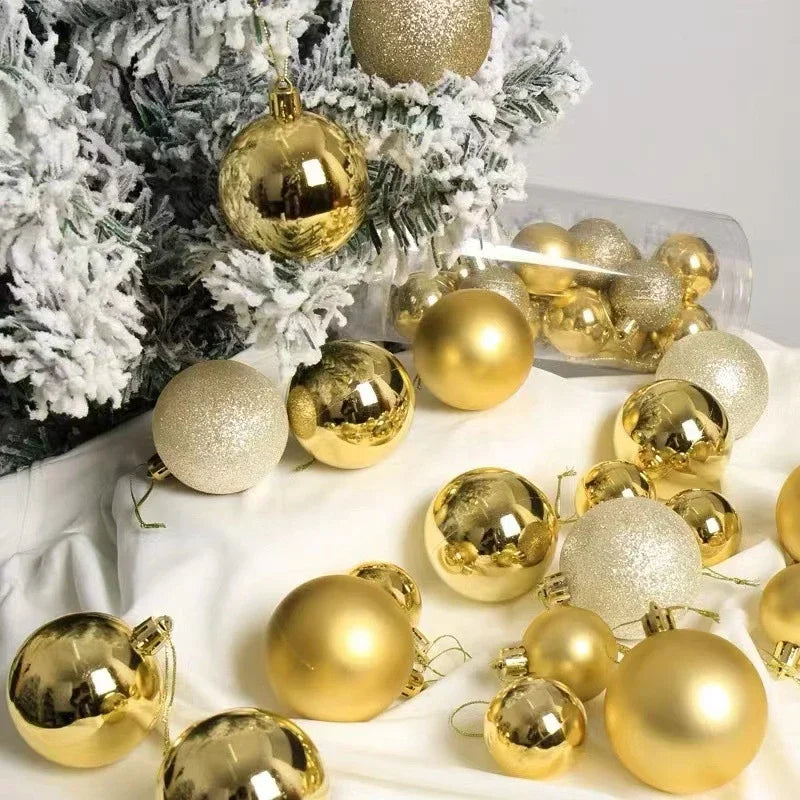 24pcs Christmas Ball Christmas Tree Decoration Ornaments for Home Decor Halloween New Year Navidad Pendant Ball Accessories Qme